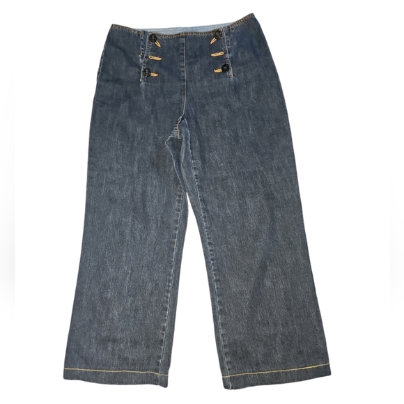 Wide Leg Jeans Y2K Style Size 12 Cotton 90s - Picture 1 of 6